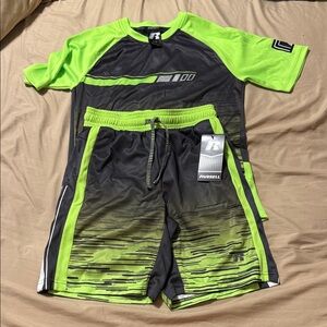 Russell Athletic Neon Green and Black Kids Matching Set
